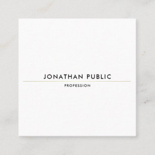 Trendy Creative Simple Design Gold White Template Quadratische Visitenkarte