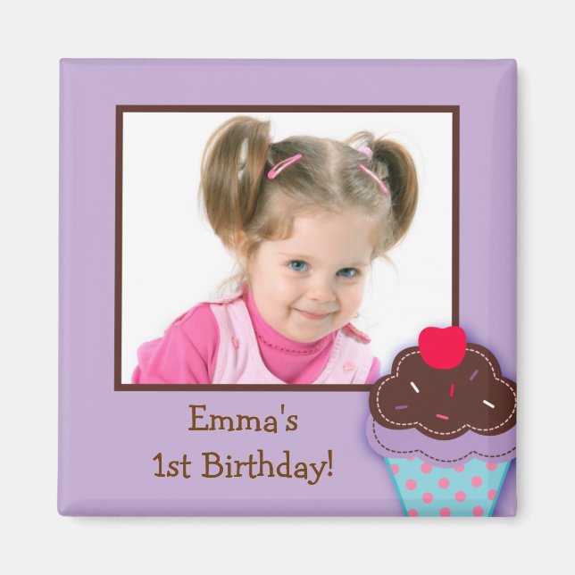 Trendy Cupcake Birthday Party Gefallen Magnete Magnet (Vorne)