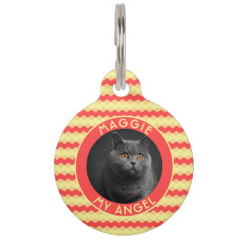 Trendy Custom Cat Mom Gift Chevron Geometry Haustiermarke
