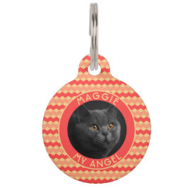 Trendy Custom Cat Owner Gift Chevron Haustiermarke