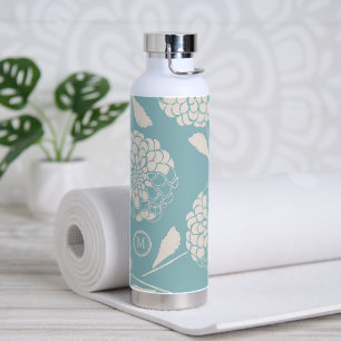Trendy Custom Erststaubblau blühhaltig isoliert Trinkflasche