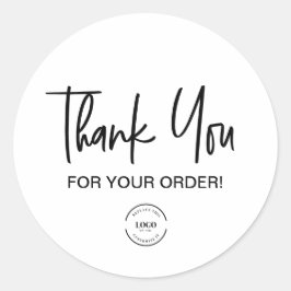 Trendy Custom Logo Vielen Dank für Ihre Bestellung Runder Aufkleber