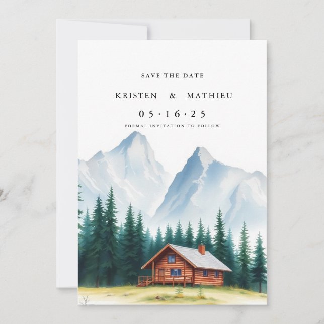 Trendy Custom Mountain Save The Date (Vorderseite)