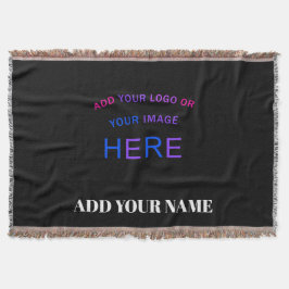 Trendy Customizable Personalisiert Branding Black Decke