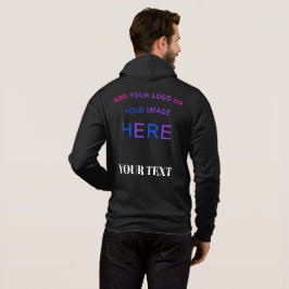 Trendy Customizable Personalisiert Branding Black Hoodie
