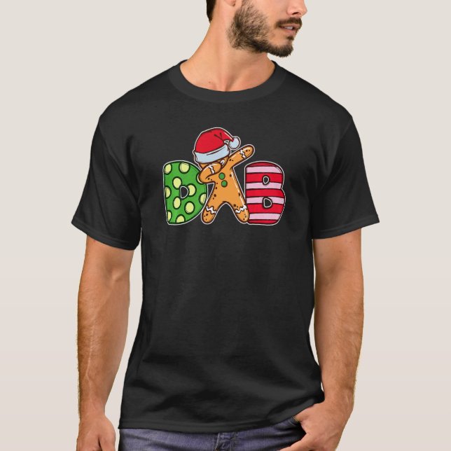 Trendy Dab Dabbing Gingerbread Dancing Merry Chris T-Shirt (Vorderseite)