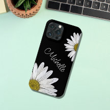 Trendy Daisies Personalisiert Schwarz-weiß