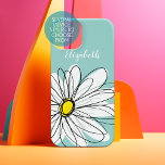 Trendy Daisy Floral Illustration - aquamarin gelb iPhone 14 Plus Hülle<br><div class="desc">Ein Zen und skurril,  Hipster Blume. Sie können Ihren Namen hinzufügen,  um dies zu einem benutzerdefinierten Element zu machen.</div>