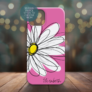 Trendy Daisy Floral Illustration - rosa gelb Case-Mate iPhone Hülle