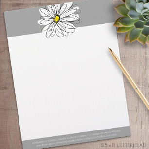 Trendy Daisy mit grau und gelb Briefkopf