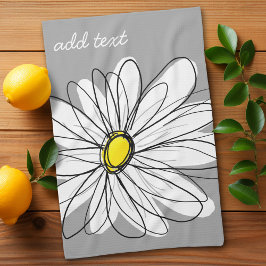 Trendy Daisy mit grau und gelb Geschirrtuch