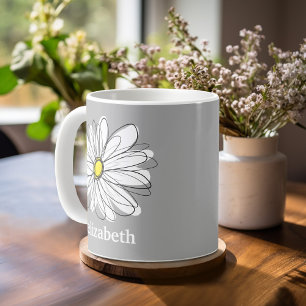 Trendy Daisy mit grau und gelb Kaffeetasse