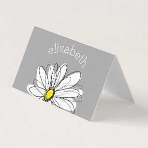 Trendy Daisy mit grau und gelb Visitenkarten