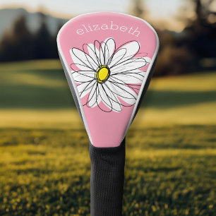Trendy Daisy mit grauem und gelbem Rosa Golf Headcover
