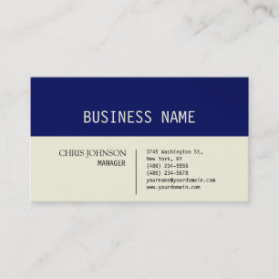 Trendy Dark Blue Beige Charm Manager Business Card Visitenkarte
