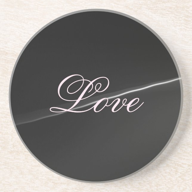 Trendy Dark Gray Wave Liebe Wedding Calligraphy Getränkeuntersetzer (Vorne)