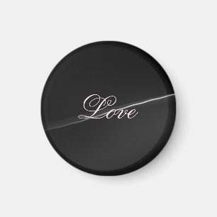 Trendy Dark Gray Wave Liebe Wedding Calligraphy Magnet