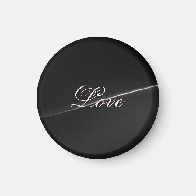 Trendy Dark Gray Wave Liebe Wedding Calligraphy Magnet (Vorne)
