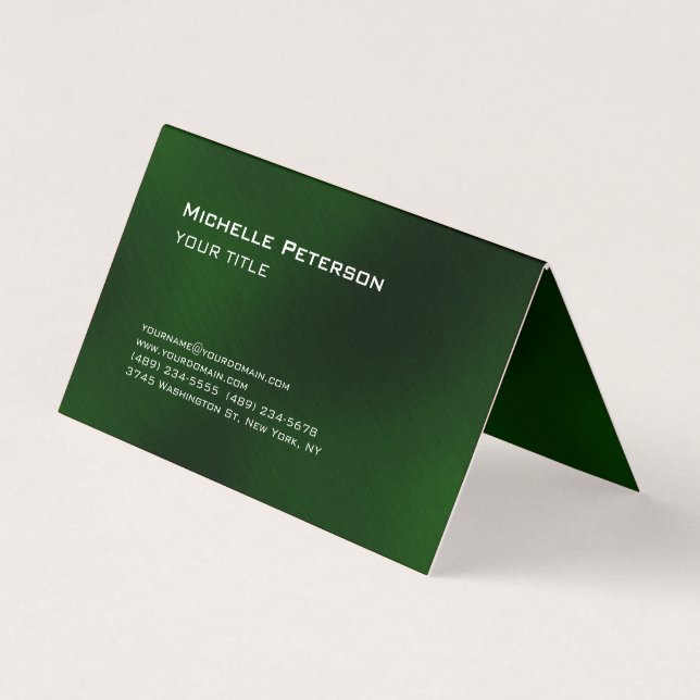 Trendy Dark Green Futuristic Modern Visitenkarten (Vorderseite)