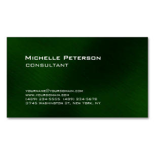 Trendy Dark Green Minimalistisch Modern Schlicht Magnetische Visitenkarte