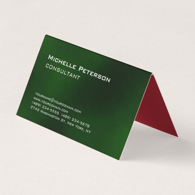 Trendy Dark Green Minimalistisch Modern Schlicht Visitenkarten (Vorderseite)
