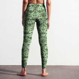 Trendy Dark Green Ombre Gefärbte Krawatte Shibori  Leggings
