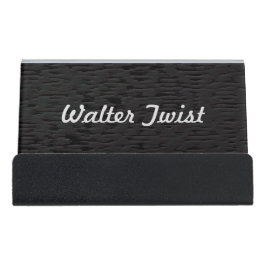 Trendy Dark Leather Schreibtisch-Visitenkartenhalter