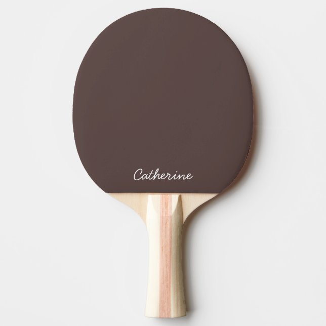 Trendy Dark Mocha Brown Custom Ping Pong Paddle Tischtennis Schläger (Vorderseite)