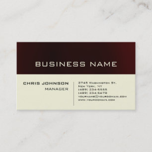 Trendy Dark Red Beige Charm Manager Business Card Visitenkarte