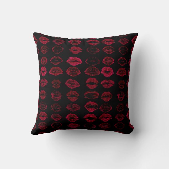 Trendy Date Night Red Lips Kissen (Rückseite)
