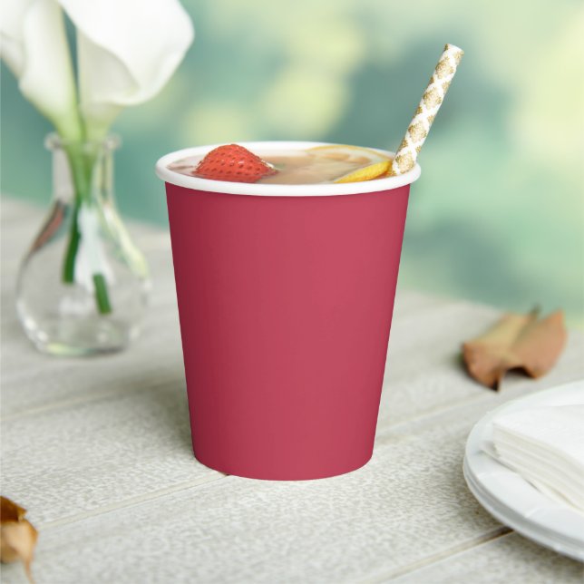 Trendy Deep Raspberry Red - Paper Cups Pappbecher (In Situ)