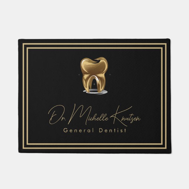 Trendy Dentist Beruflich Dental Black Door Fußmatte (Vorderseite)