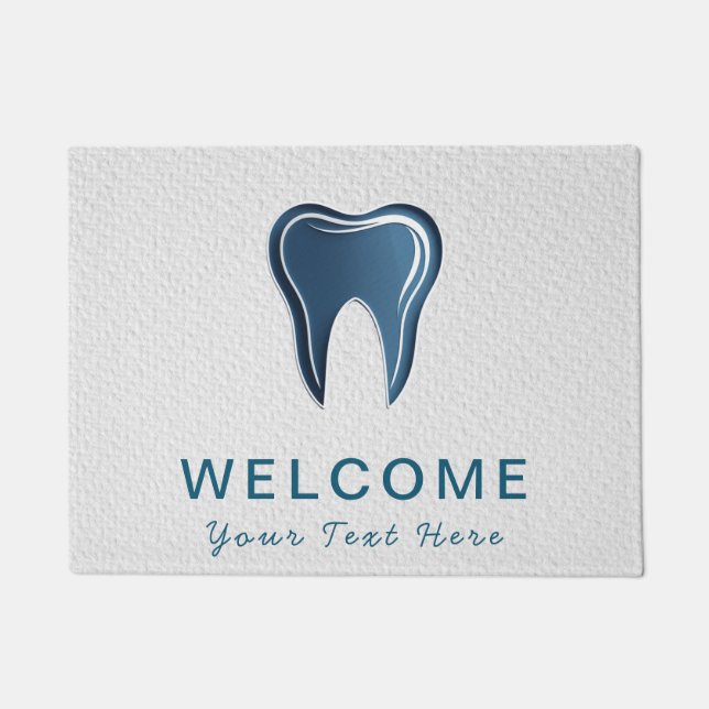Trendy Dentist Beruflich Dental Blue Fußmatte (Vorderseite)