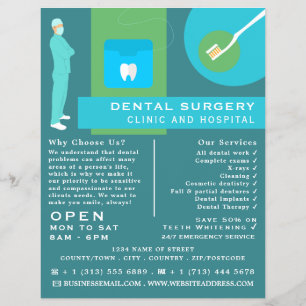 Trendy Dentist Design, Zahntechnik, Zahnarztwerbun Flyer
