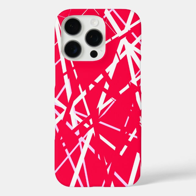 Trendy Design auf rotem Hintergrund iPhone 16 Pro Hülle (Rückseite)