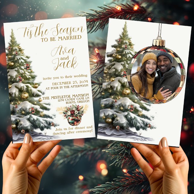 Trendy Dies ist die Jahreszeit zu Verheirateten We Einladung (Trendy Tis the Season To Be Married Christmas Wedding Invitation)
