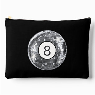 Trendy Disco 8 Ball Black and Silver Girl Zubehörtasche
