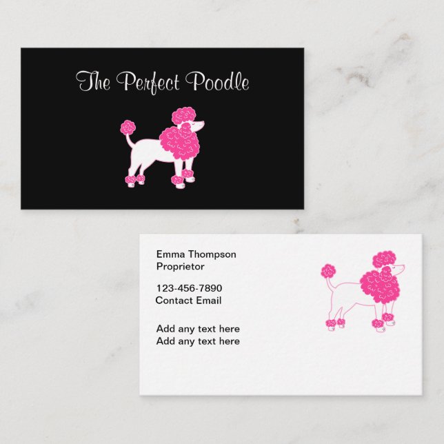 Trendy Dog Grooming Business Card Design Visitenkarte (Vorne/Hinten)