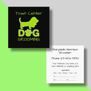 Trendy Dog Grooming Termin Business Cards Quadratische Visitenkarte
