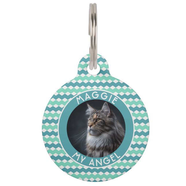 Trendy Dog Lover Present Abstract Chevron Haustiermarke (Vorderseite)
