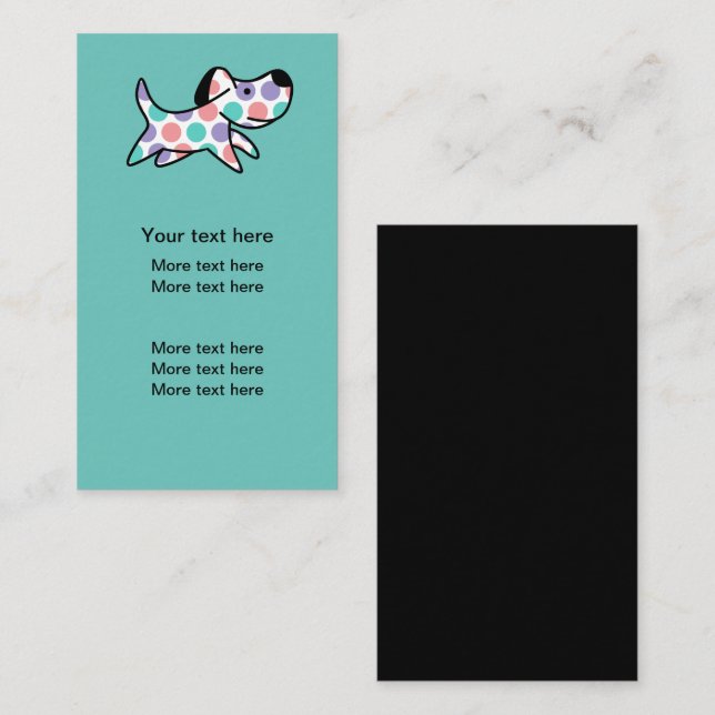 Trendy Dog Pets Theme Business Cards Visitenkarte (Vorne/Hinten)