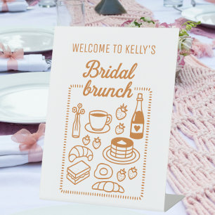 Trendy Doodle Hand Drawn Style Bridal Brunch Sockelschild