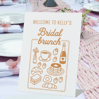 Trendy Doodle Hand Drawn Style Bridal Brunch Sockelschild