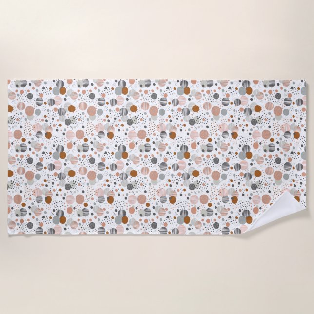 Trendy dots Muster Badehandtuch Strandtuch (Vorderseite)