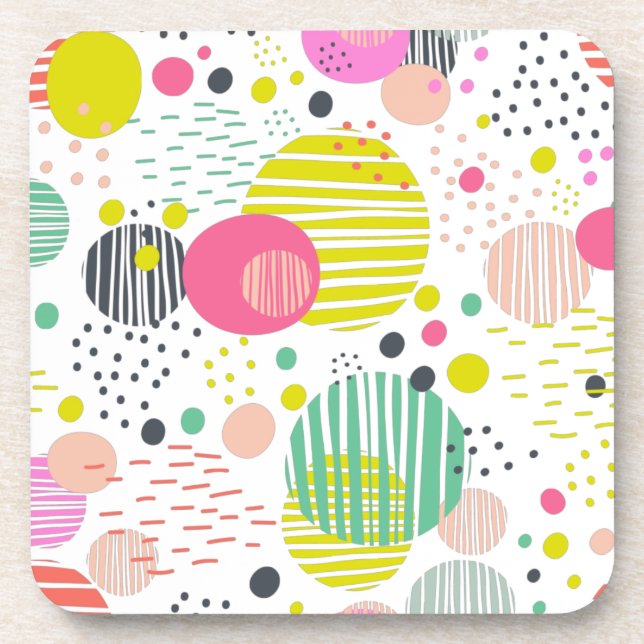 Trendy dots pattern throw pillow getränkeuntersetzer (Vorderseite)