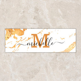 Trendy Double Sided White Marble Monogram Yogamatte