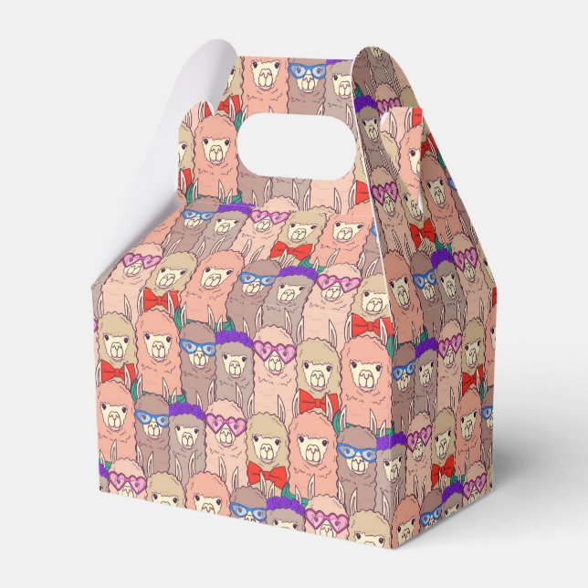 Trendy Dressed Llama Pattern Geschenkschachtel (Vorderseite)