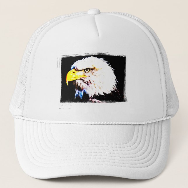 Trendy Eagle Head Pop Art Modern Elegant Template Truckerkappe (Vorderseite)