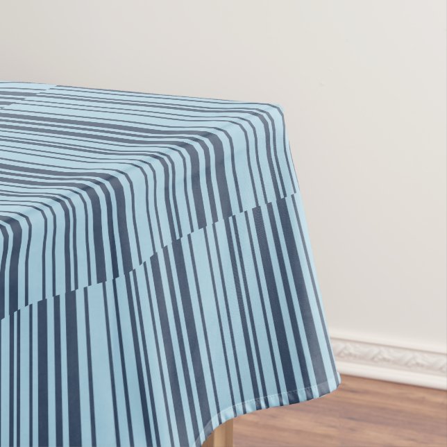 Trendy Earthy Blue Stripes Tischdecke (Beispiel)