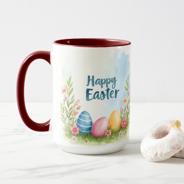 Trendy Easter Eggs Beautiful Collection Tasse (Mit Donut)